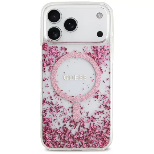 Guess - Gyanta Aljú Csillámos MagSafe (GUHMP17XRGRGEP) - iPhone 17 Pro Max - Rózsaszín