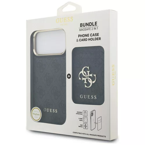 Guess - Kártyatartós 4G MagSafe (GUBPHCP17XP4SM4MCK) - iPhone 17 Pro Max - Fekete