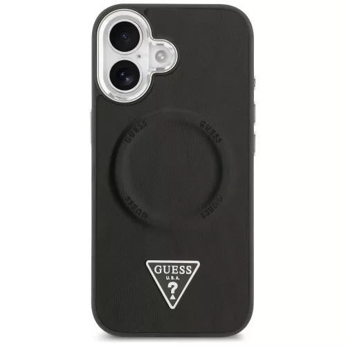 Guess - Keménytok Háromszög Logó MagSafe (GUHMP17SPSDTSCMK) - iPhone 17 - Fekete