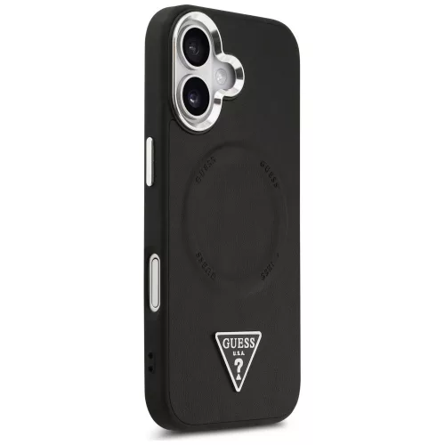 Guess - Keménytok Háromszög Logó MagSafe (GUHMP17SPSDTSCMK) - iPhone 17 - Fekete