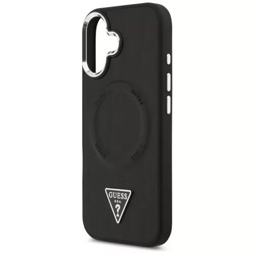 Guess - Keménytok Háromszög Logó MagSafe (GUHMP17SPSDTSCMK) - iPhone 17 - Fekete