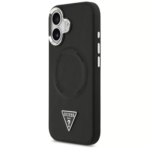 Guess - Keménytok Háromszög Logó MagSafe (GUHMP17SPSDTSCMK) - iPhone 17 - Fekete