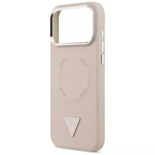 Guess - Keménytok Háromszög Logó MagSafe (GUHMP17XPSDTSCMP) - iPhone 17 Pro Max - Rózsaszín