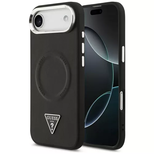 Guess - Keménytok Háromszög Logó MagSafe (GUHMP17MPSDTSCMK) - iPhone 17 Air - Fekete