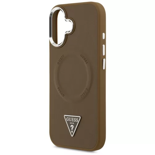 Guess - Keménytok Háromszög Logó MagSafe (GUHMP17SPSDTSCMW) - iPhone 17 - Barna