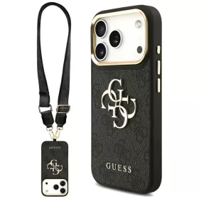   Guess - Nagy 4G Klasszikus Logó Nagy Fémpántos Gombokkal (GUHCP17LP4G4BCSK) - iPhone 17 Pro - Fekete