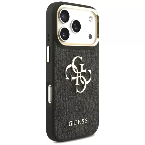 Guess - Nagy 4G Klasszikus Logó Nagy Fémpántos Gombokkal (GUHCP17LP4G4BCSK) - iPhone 17 Pro - Fekete