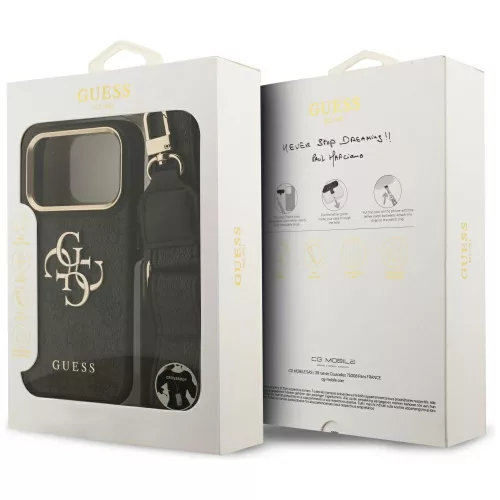Guess - Nagy 4G Klasszikus Logó Nagy Fémpántos Gombokkal (GUHCP17LP4G4BCSK) - iPhone 17 Pro - Fekete