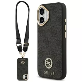   Guess - 4G Strass Logo with Big Strap Metal Button MagSafe (GUHMP17SP4G4DCSK) - iPhone 17 - Black