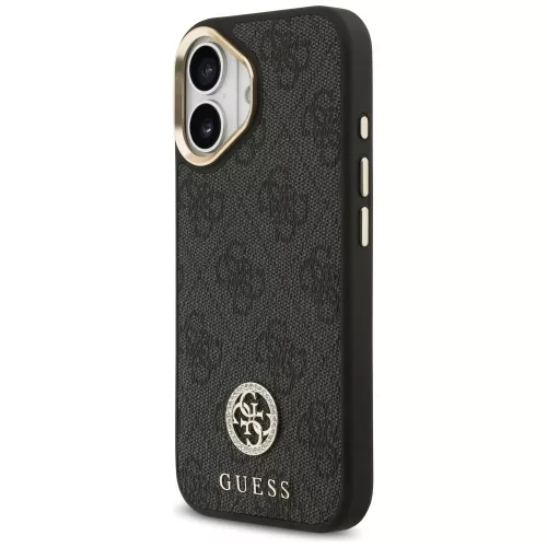 Guess - 4G Strass Logo with Big Strap Metal Button MagSafe (GUHMP17SP4G4DCSK) - iPhone 17 - Black