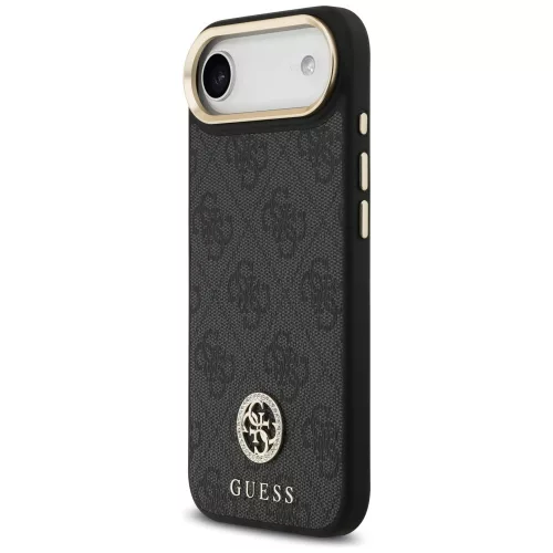 Guess - 4G Strass Logo with Big Strap Metal Button MagSafe (GUHMP17MP4G4DCSK) - iPhone 17 Air - Black