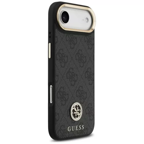 Guess - 4G Strass Logo with Big Strap Metal Button MagSafe (GUHMP17MP4G4DCSK) - iPhone 17 Air - Black