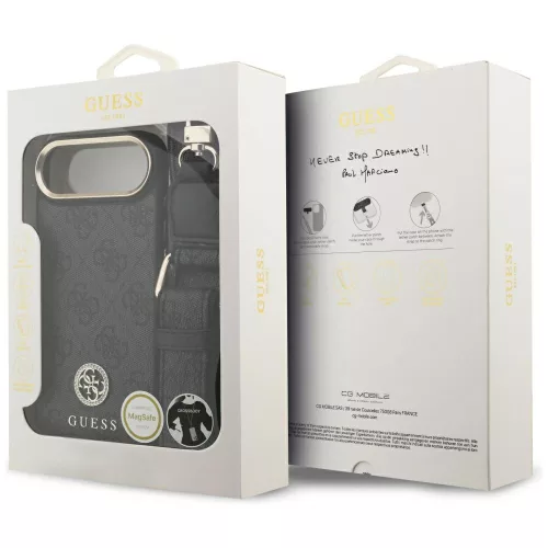 Guess - 4G Strass Logo with Big Strap Metal Button MagSafe (GUHMP17MP4G4DCSK) - iPhone 17 Air - Black