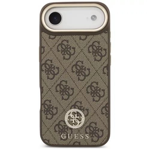 Guess - 4G Strassz Logó Nagy Fémpántos Gombbal MagSafe (GUHMP17MP4G4DCSW) - iPhone 17 Air - Barna