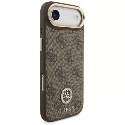 Guess - 4G Strass Logo with Big Strap Metal Button MagSafe (GUHMP17MP4G4DCSW) - iPhone 17 Air - Brown