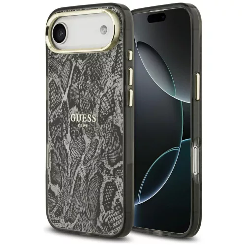 Guess - Kígyóbőr Mintás MagSafe (GUHMP17MHIMPYGK) - iPhone 17 Air - Fekete