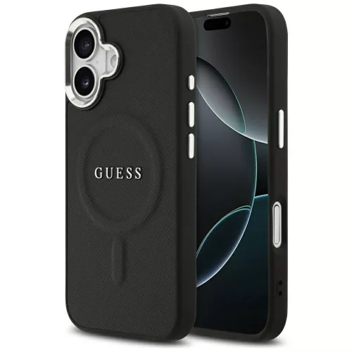 Guess - Keménytok Klasszikus Logó MagSafe (GUHMP17SPSAREGSK) - iPhone 17 - Fekete