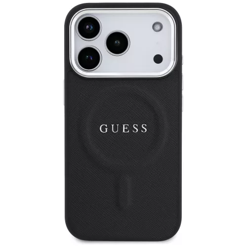 Guess - Keménytok Klasszikus Logó MagSafe (GUHMP17LPSAREGSK) - iPhone 17 Pro - Fekete