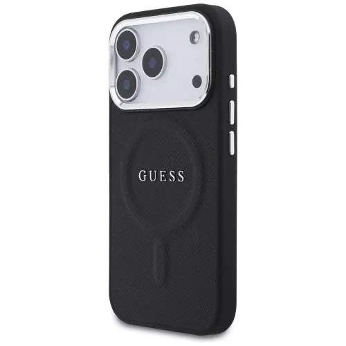 Guess - Keménytok Klasszikus Logó MagSafe (GUHMP17LPSAREGSK) - iPhone 17 Pro - Fekete