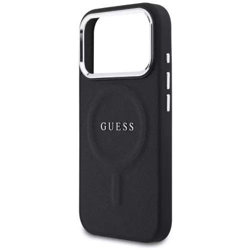 Guess - Keménytok Klasszikus Logó MagSafe (GUHMP17LPSAREGSK) - iPhone 17 Pro - Fekete