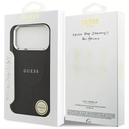 Guess - Keménytok Klasszikus Logó MagSafe (GUHMP17XPSAREGSK) - iPhone 17 Pro Max - Fekete