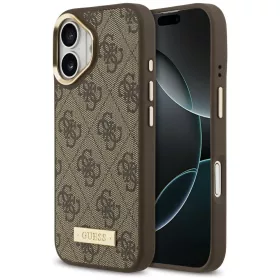   Guess - Keménytok 4G Logós Feliratos MagSafe (GUHMP17SU4GPRW) - iPhone 17 - Barna
