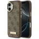 Guess - Keménytok 4G Logós Feliratos MagSafe (GUHMP17SU4GPRW) - iPhone 17 - Barna