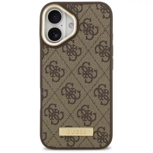 Guess - Keménytok 4G Logós Feliratos MagSafe (GUHMP17SU4GPRW) - iPhone 17 - Barna