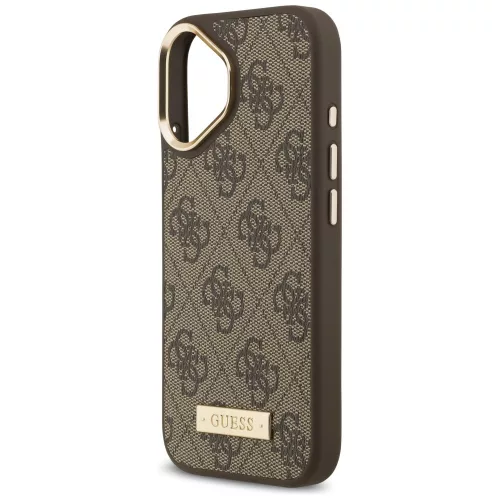 Guess - Keménytok 4G Logós Feliratos MagSafe (GUHMP17SU4GPRW) - iPhone 17 - Barna