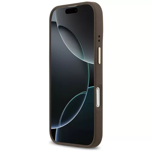 Guess - Keménytok 4G Logós Feliratos MagSafe (GUHMP17SU4GPRW) - iPhone 17 - Barna