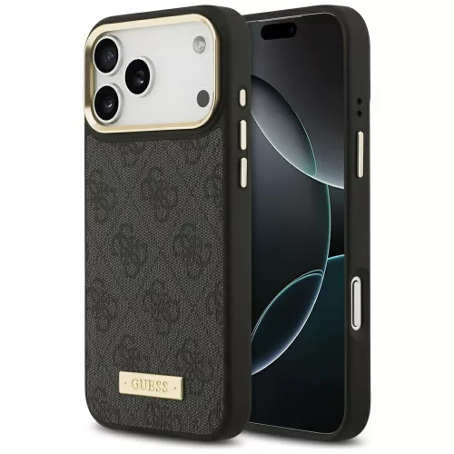 Guess - Keménytok 4G Logós Feliratos MagSafe (GUHMP17XU4GPRK) - iPhone 17 Pro Max - Fekete