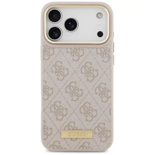 Guess - Keménytok 4G Logós Feliratos MagSafe (GUHMP17XU4GPRP) - iPhone 17 Pro Max - Rózsaszín