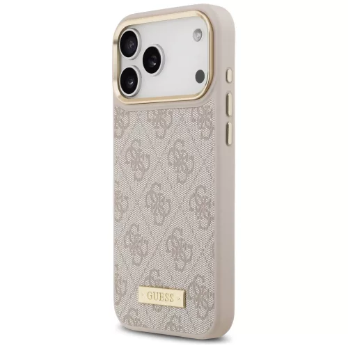 Guess - Keménytok 4G Logós Feliratos MagSafe (GUHMP17XU4GPRP) - iPhone 17 Pro Max - Rózsaszín