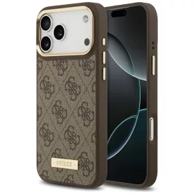   Guess - Keménytok 4G Logós Feliratos MagSafe (GUHMP17XU4GPRW) - iPhone 17 Pro Max - Barna
