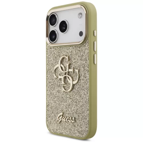 Guess - Fixed Glitter Big 4G Metal Frame (GUHCP17LHG4SGCD) - iPhone 17 Pro - Gold