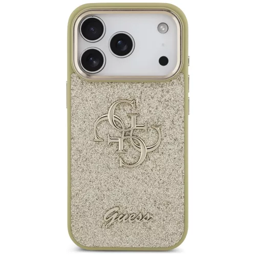 Guess - Fixed Glitter Big 4G Metal Frame (GUHCP17LHG4SGCD) - iPhone 17 Pro - Gold