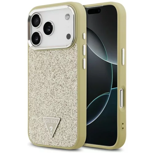 Guess - Csillámos Háromszög Logó MagSafe (GUHMP17LPFGTSCMD) - iPhone 17 Pro - Arany