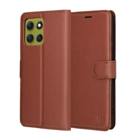 Techsuit - Leather Folio - Motorola Moto G86 - Brown