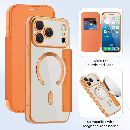 Techsuit - SmartMag Book Case - iPhone 17 Pro Max - Orange