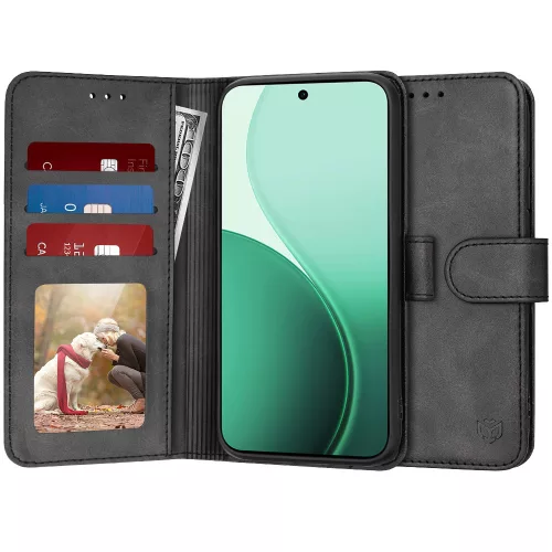 Techsuit - Diary Book kinyitható tok - Oppo Reno14 - Fekete