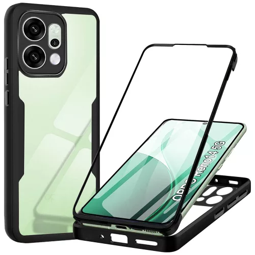 Techsuit - ColorVerse 360 tok kijelzővédővel - Oppo Reno14 - Fekete