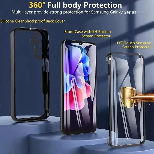 Techsuit - ColorVerse 360 tok kijelzővédővel - Oppo Reno14 - Fekete