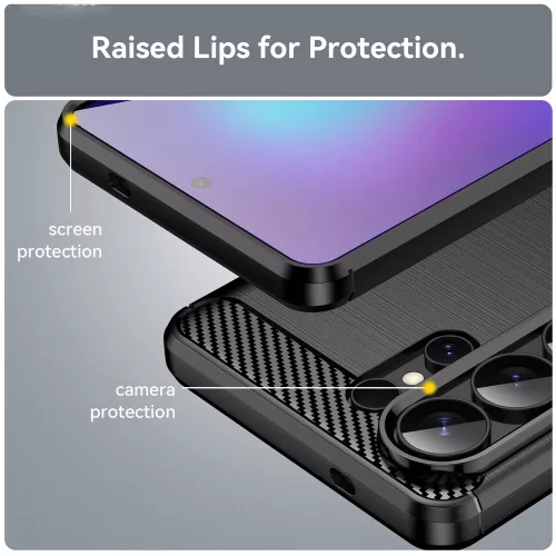 Techsuit - Carbon szilikon tok - Samsung Galaxy S26 Ultra - Fekete