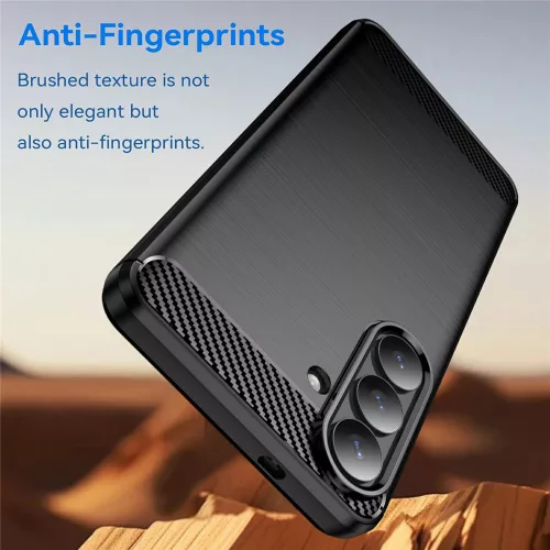 Techsuit - Carbon szilikon tok - Samsung Galaxy S26 Plus - Fekete