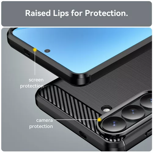 Techsuit - Carbon szilikon tok - Samsung Galaxy S26 Plus - Fekete