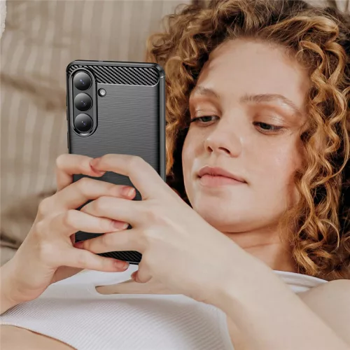 Techsuit - Carbon szilikon tok - Samsung Galaxy S26 Plus - Fekete