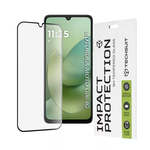Techsuit - 111D Full Cover / Full Glue Glass - Motorola Moto G06 / Moto G06 Power - Black