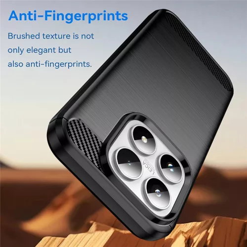 Techsuit - Carbon szilikon tok - Xiaomi 17 - Fekete
