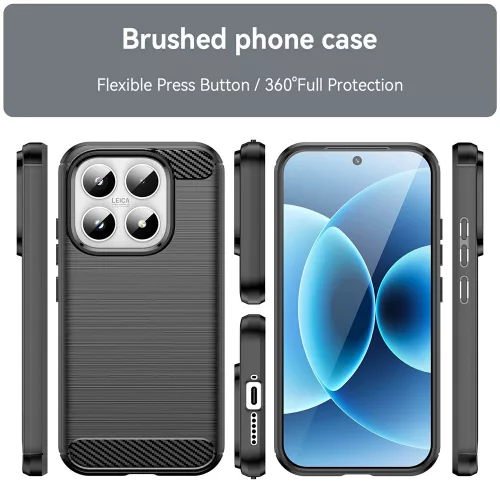 Techsuit - Carbon szilikon tok - Xiaomi 17 - Fekete