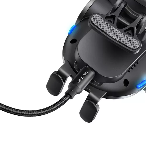 Mcdodo - Autós tartó vezeték nélküli töltéssel (CH-1600) - Szellőzőrácsra/Műszerfalra, Dual Coil, Qi2 15W, One-Hand Operation - Black